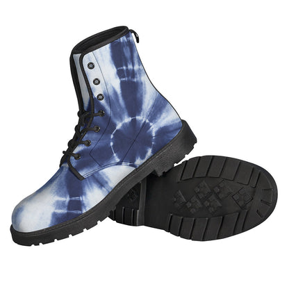 Groovy Vibes: Tie-Dye Shibori Leather Lightweight Boots for the Modern Hippie - 2