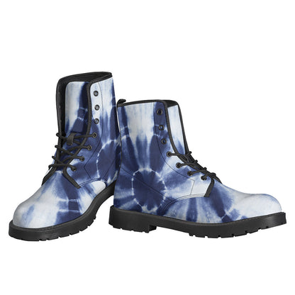 Groovy Vibes: Tie-Dye Shibori Leather Lightweight Boots for the Modern Hippie - 3