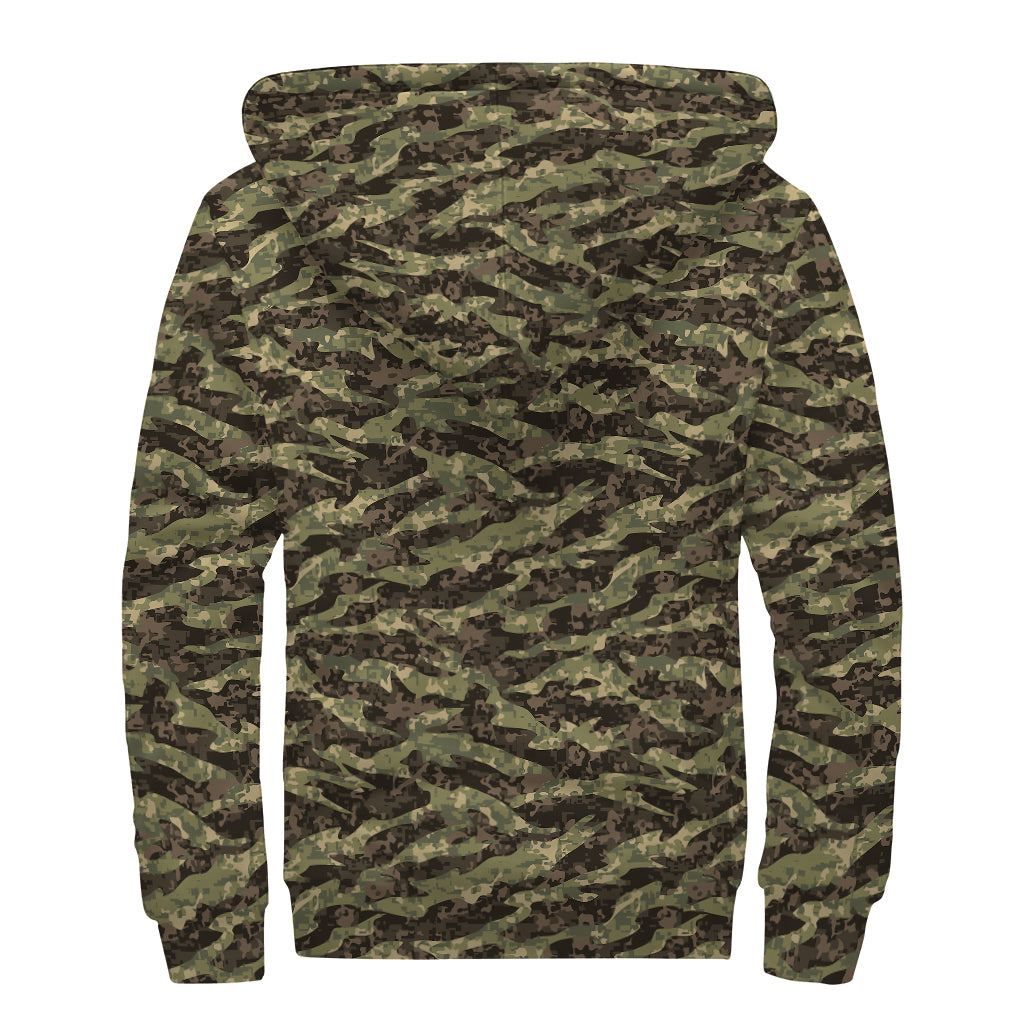 Tie-Dye Tiger Stripe Camo Sherpa Hoodie for Free-Spirited Hippies - 2