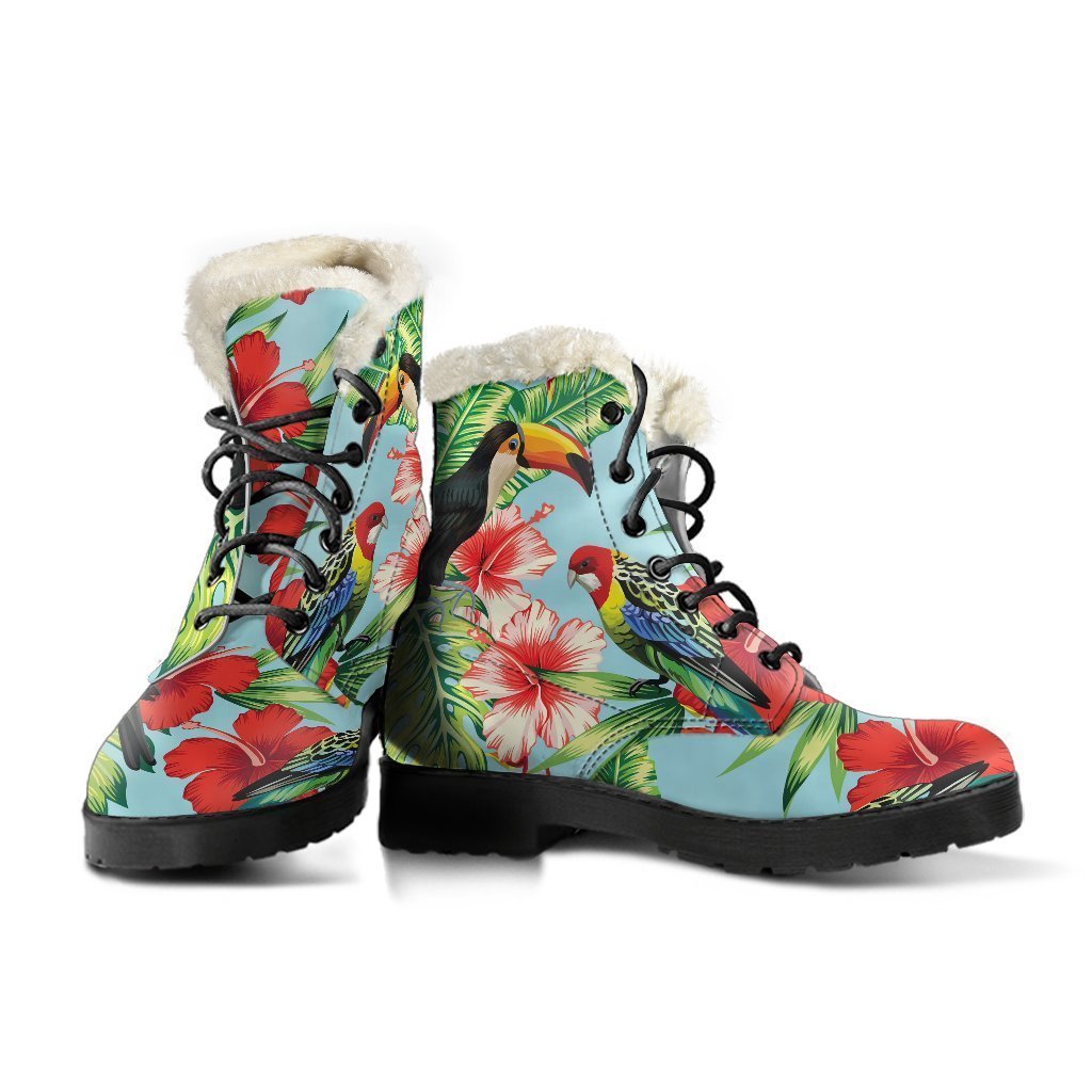 Tropical Vibes: Faux Fur Leather Boots for the Free-Spirited Hippie - 3