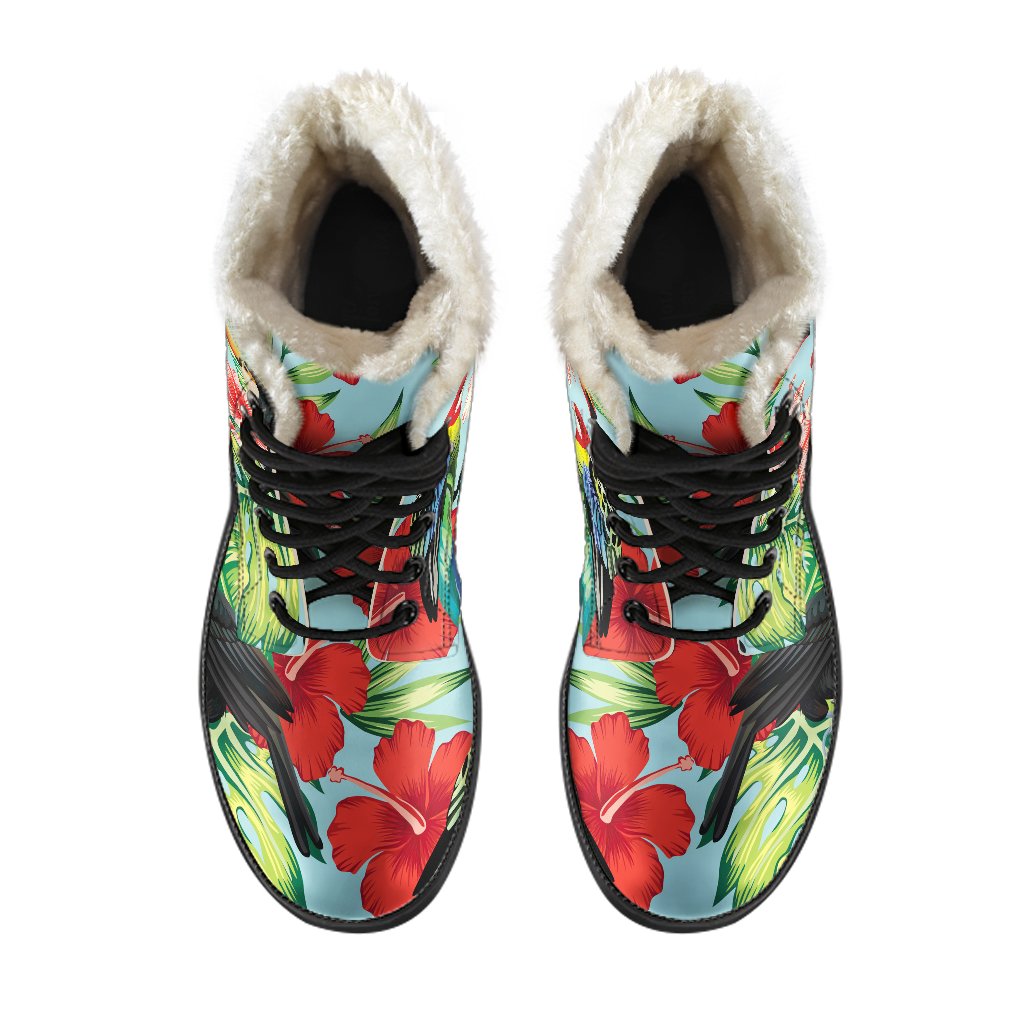 Tropical Vibes: Faux Fur Leather Boots for the Free-Spirited Hippie - 4