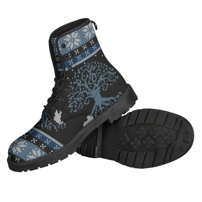 Tree of Life and Howling Wolves Leather Lightweight Boots for the Free-Spirited Hippie - 2