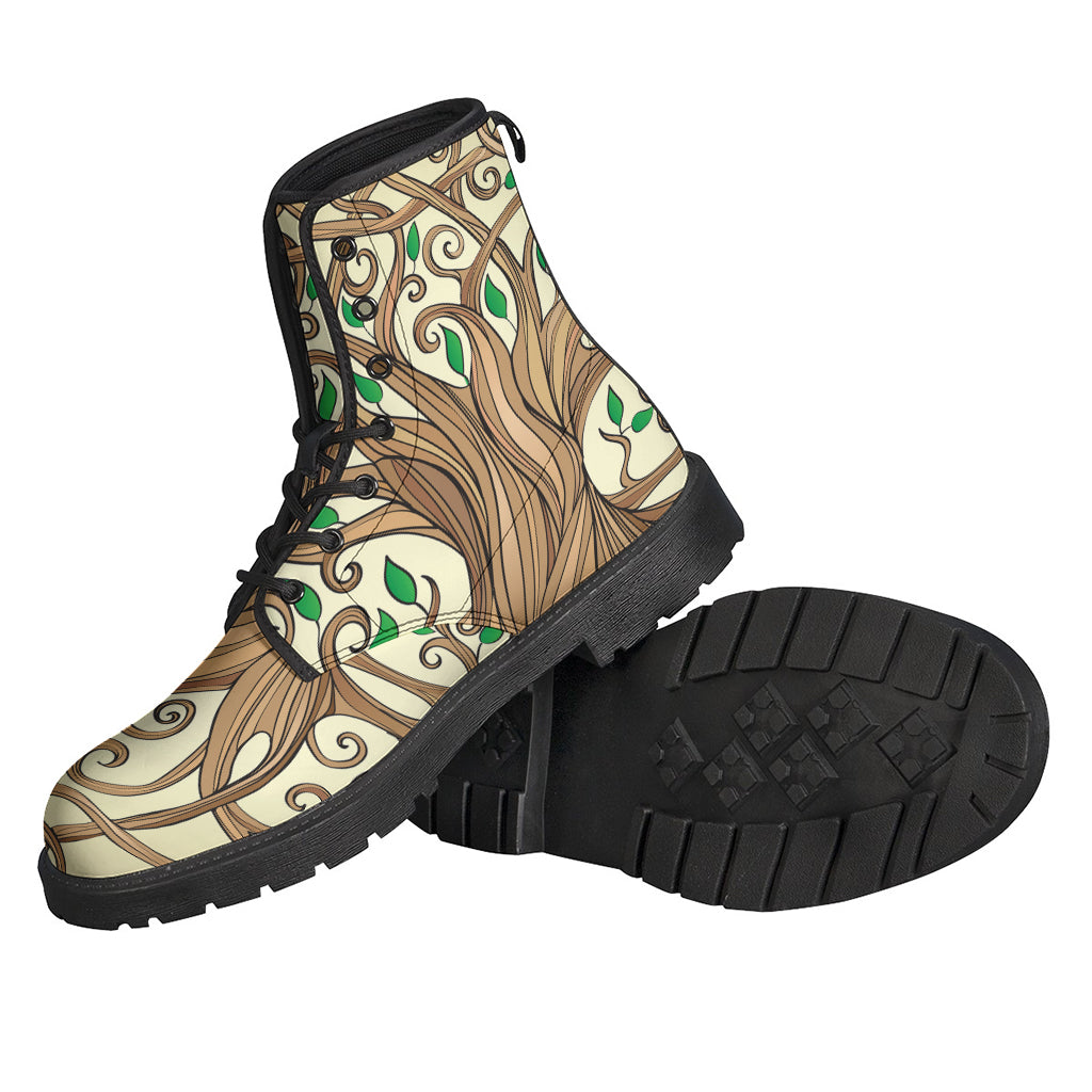 Tree of Life Celtic Symbol Leather Lightweight Boots for the Free-Spirited Hippie - 2