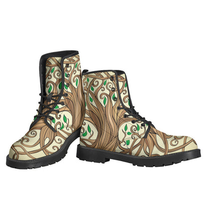 Tree of Life Celtic Symbol Leather Lightweight Boots for the Free-Spirited Hippie - 3