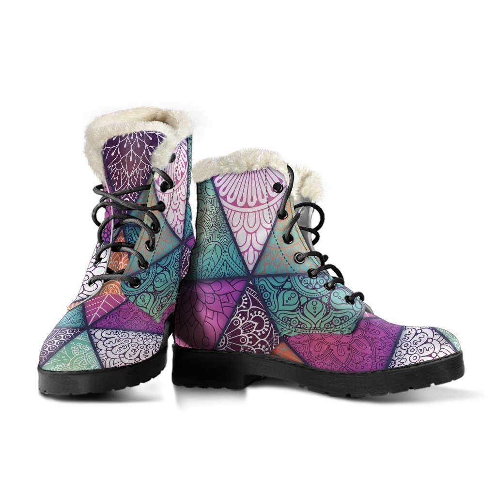 Step Out in Style with Boho-Chic Faux Fur Leather Boots for Hippies - 3