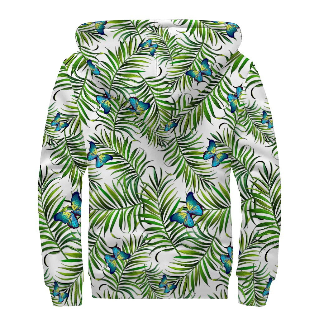 Tropical Butterfly Dreams: Sherpa Lined Zip Up Hoodie for Modern Hippies - 2