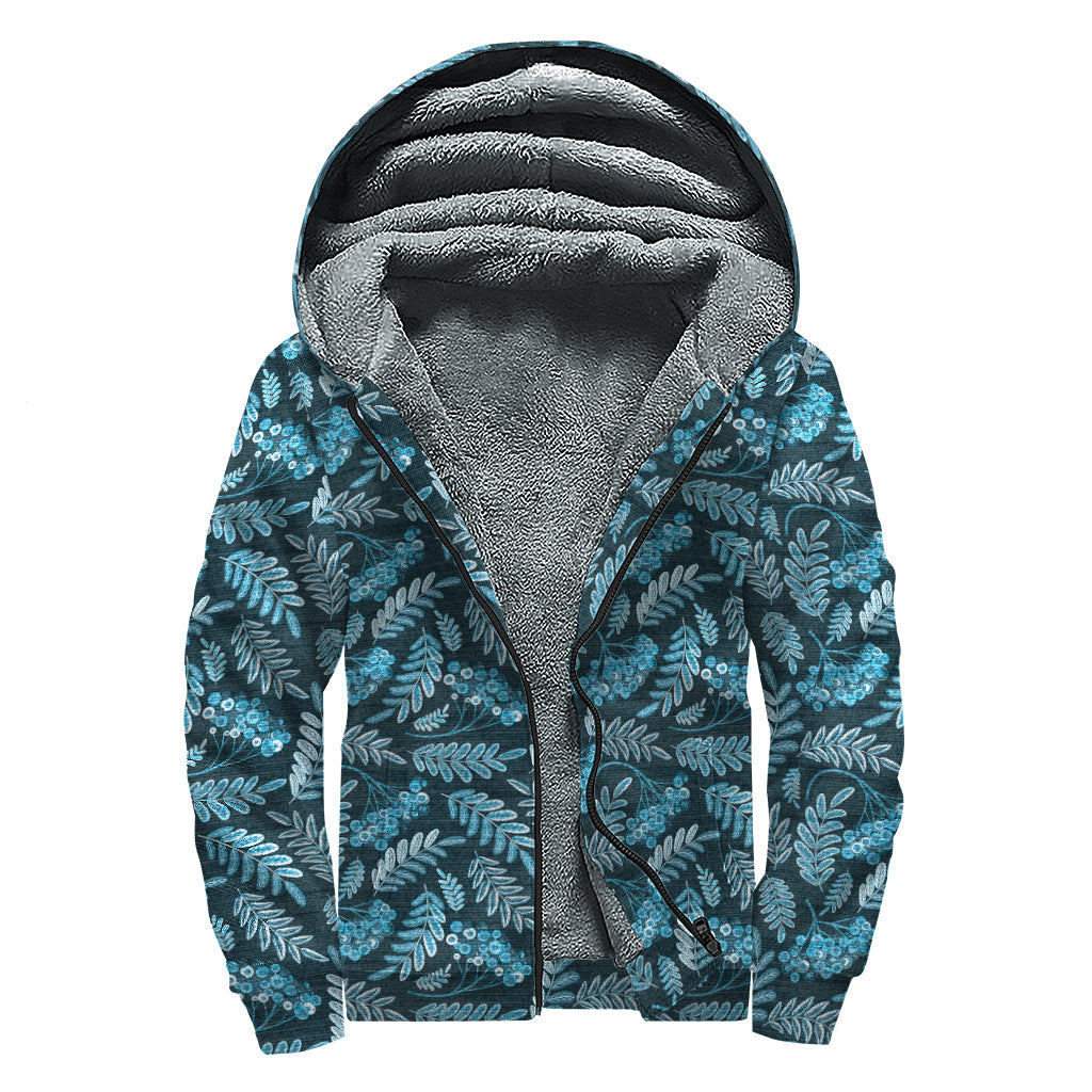 Groovy Denim Dreams: Hippies Sherpa Lined Zip Up Hoodie - 1