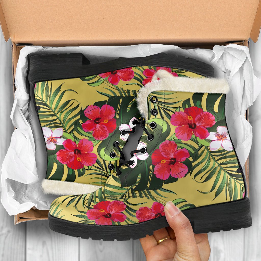 Tropical Exotic Hawaiian Faux Fur Leather Boots for the Ultimate Hippie Style - 5