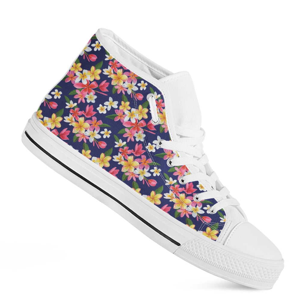 Tropical Chic: Unleash Your Inner Hippie with These Frangipani Print High Tops - 2