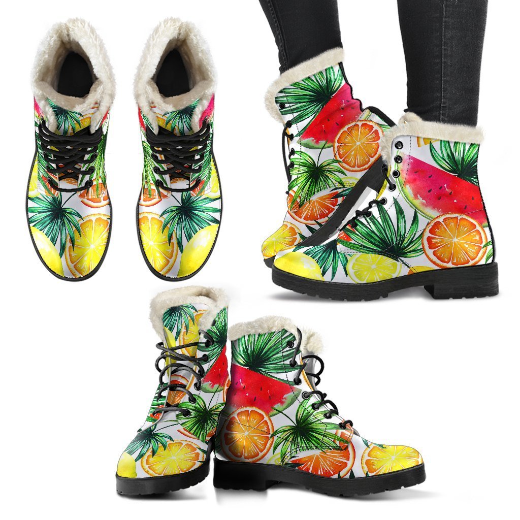 Walk on the Wild Side: Tropical Faux Fur Leather Boots for Hippies - 2