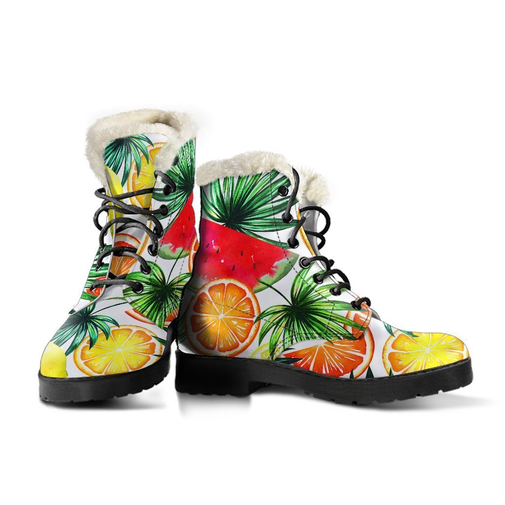 Walk on the Wild Side: Tropical Faux Fur Leather Boots for Hippies - 3