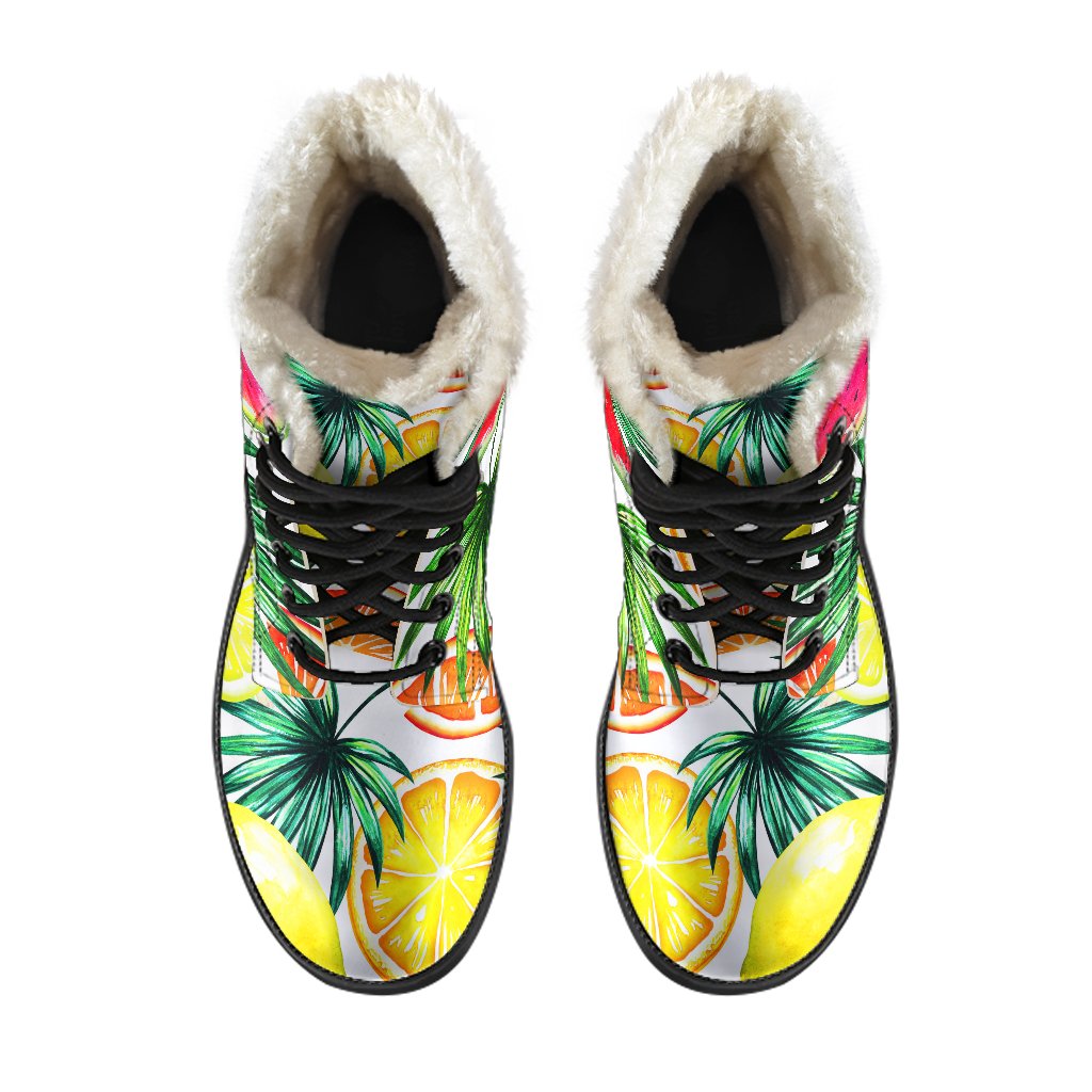 Walk on the Wild Side: Tropical Faux Fur Leather Boots for Hippies - 4