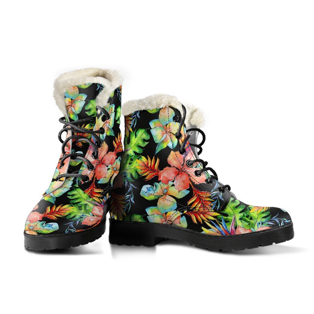 Tropical Dreamin' Faux Fur Leather Boots for the Hippie Soul - 3