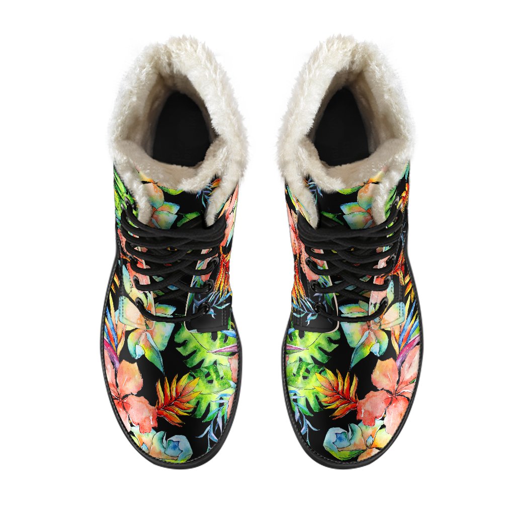 Tropical Dreamin' Faux Fur Leather Boots for the Hippie Soul - 4