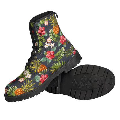 Tropical Vibes: Hippies Leather Lightweight Boots with Pineapple Prints - 2