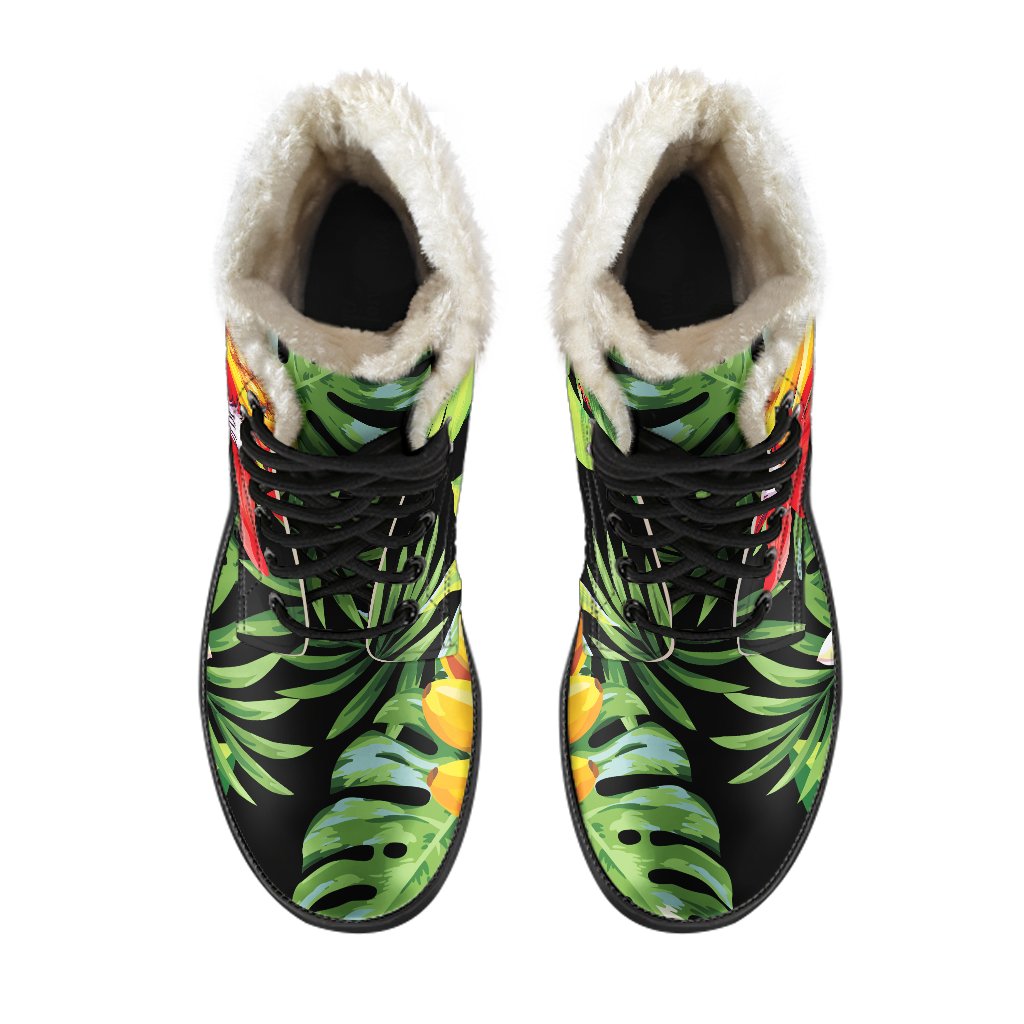 Tropical Fruits Faux Fur Leather Boots: Embrace Your Inner Hippie Style - 4