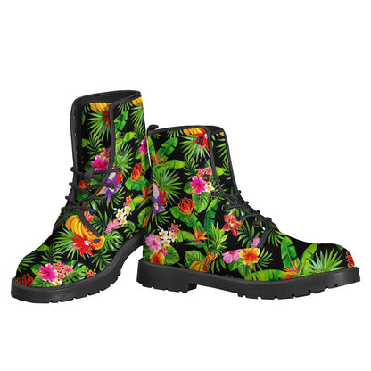 Groovy Hawaiian Fruits Leather Lightweight Boots for Free-Spirited Hippies - 3