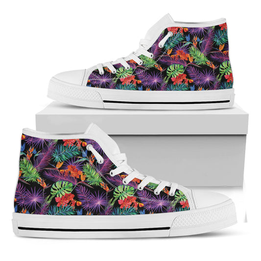 Tropical Vibes: Hawaiian Jungle Print High Tops for the Free-Spirited Hippies - 1