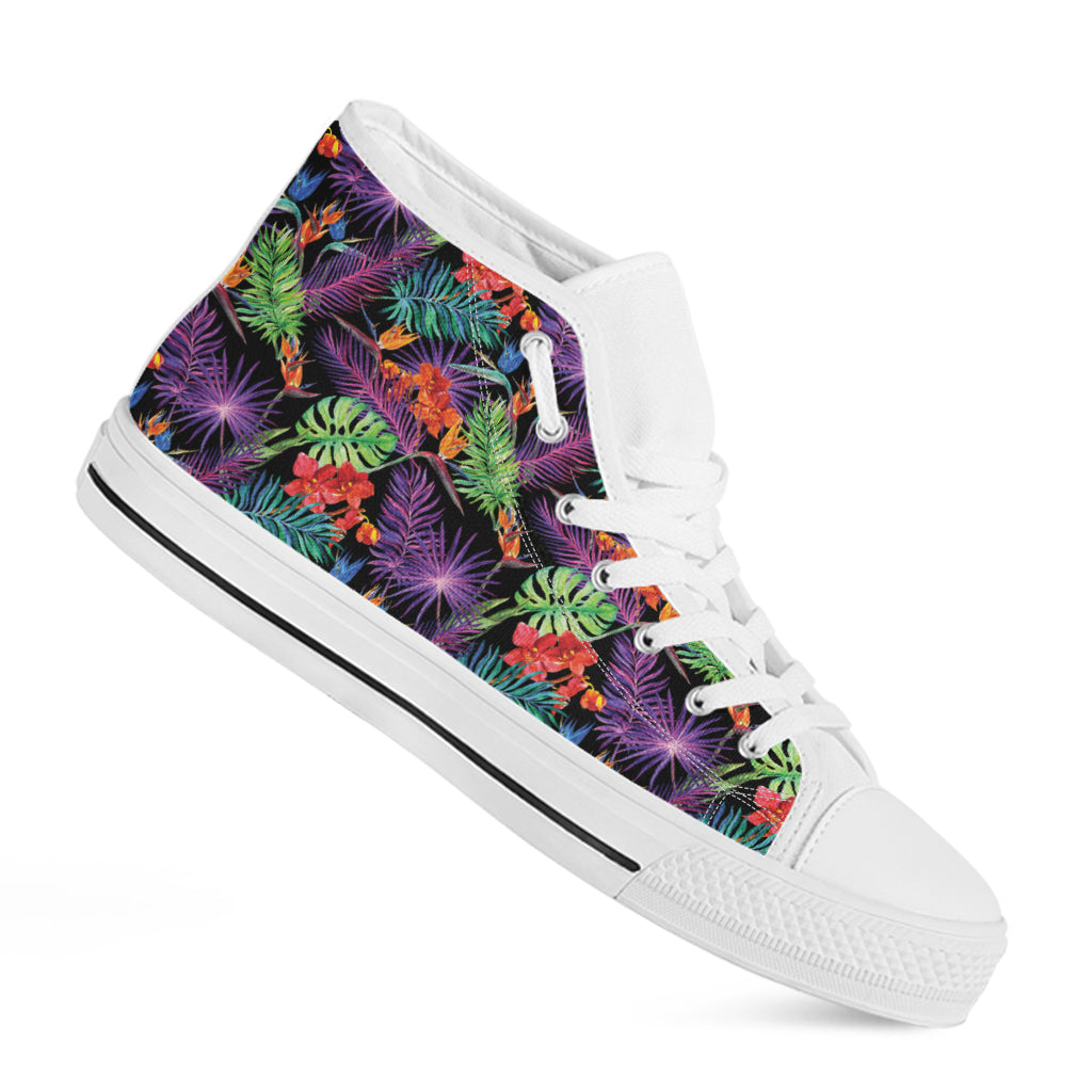 Tropical Vibes: Hawaiian Jungle Print High Tops for the Free-Spirited Hippies - 2