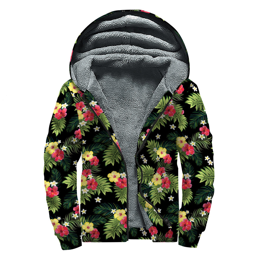 Tropical Hibiscus Sherpa: Embrace the Hippie Vibe in Style - 1