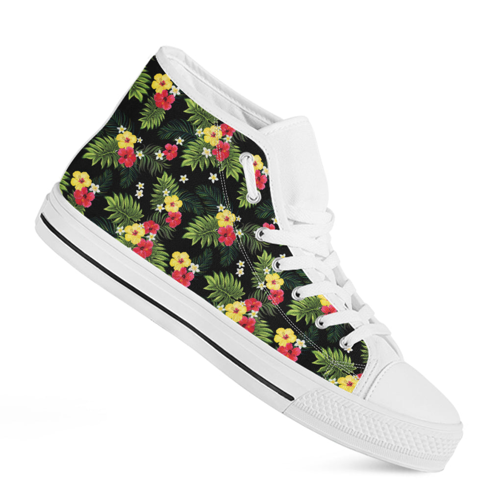 Tropical Hibiscus Aloha Pattern High Tops for Hippie Chic Vibes - 2