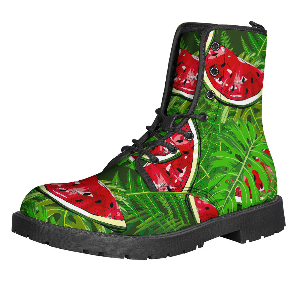 Get Groovy with Tropical Leaf and Watermelon Leather Boots for the Hippie Soul - 1