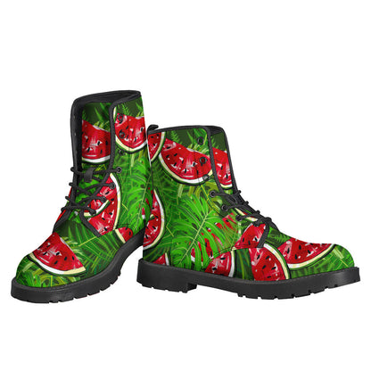 Get Groovy with Tropical Leaf and Watermelon Leather Boots for the Hippie Soul - 3