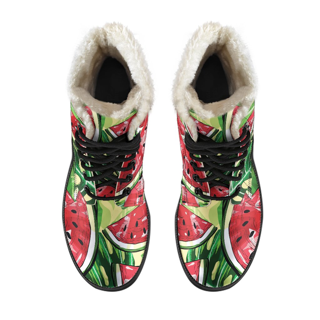 Tropical Vibes Faux Fur Leather Boots for Hippies - 4