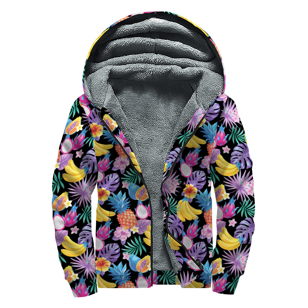 Tropical Vibe: Sherpa Lined Hoodie for Groovy Hippies - 1