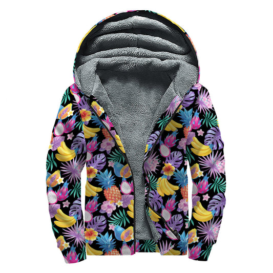 Tropical Vibe: Sherpa Lined Hoodie for Groovy Hippies - 1