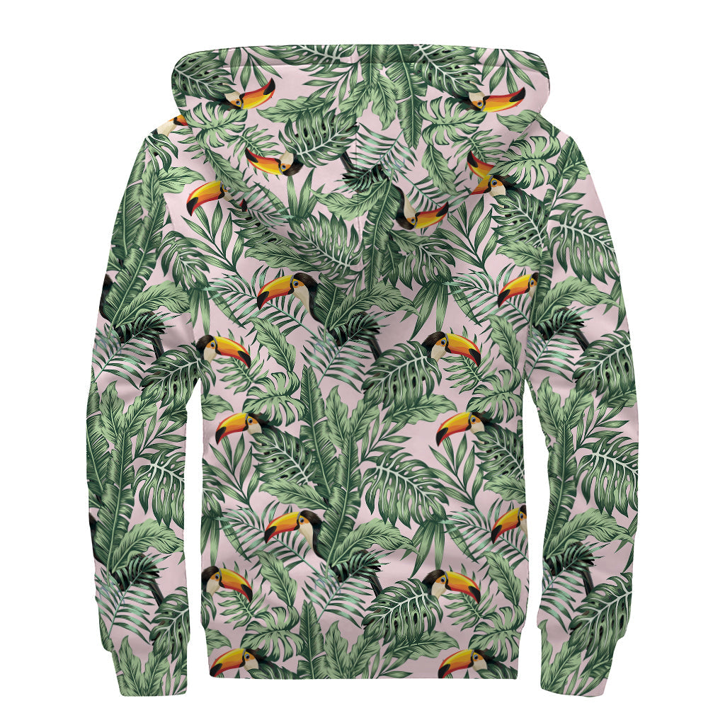 Tropical Toucan Paradise: Hippie Style Sherpa Lined Zip Up Hoodie - 2