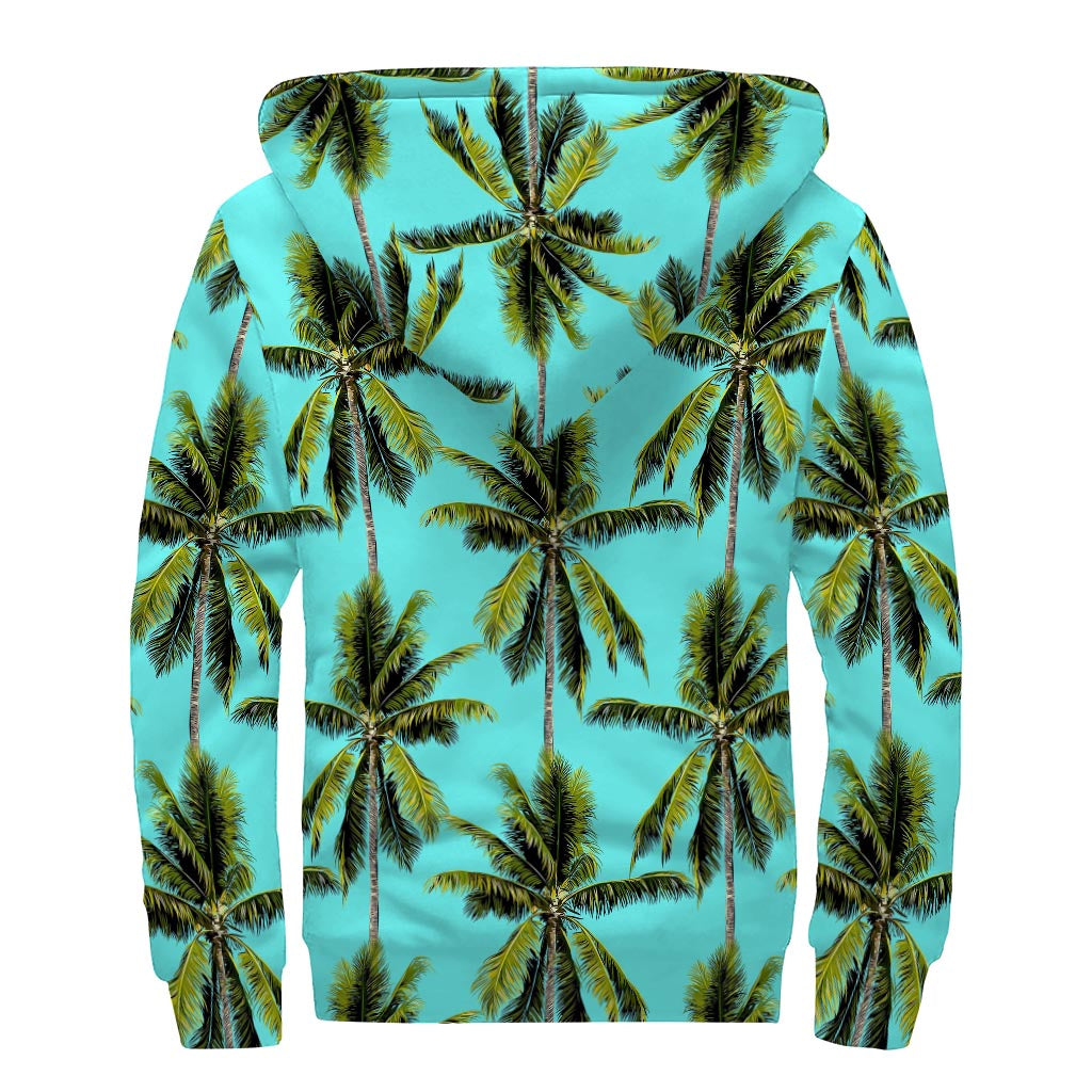 Tropical Palm Tree Paradise: Stay Cozy in our Sherpa Lined Zip Up Hoodie - 2