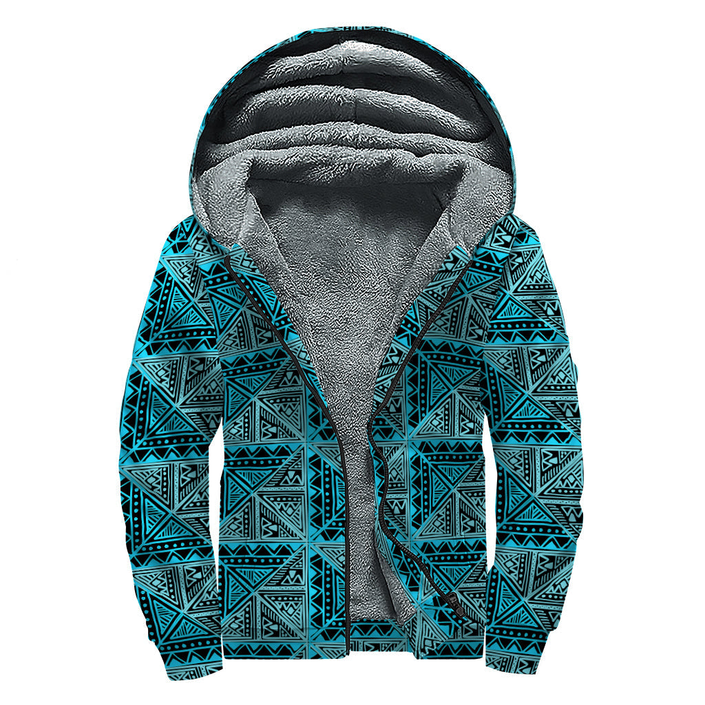 Turquoise Dreamer Sherpa Lined Zip Up Hoodie: Embrace the Hippie Vibe - 1