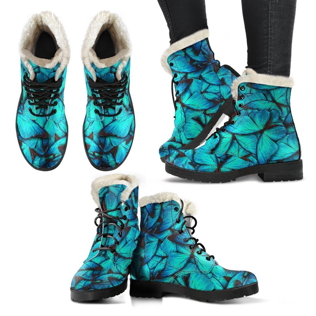 Turquoise Butterfly Dreaming: Faux Fur Leather Boots for the Boho Babe - 2