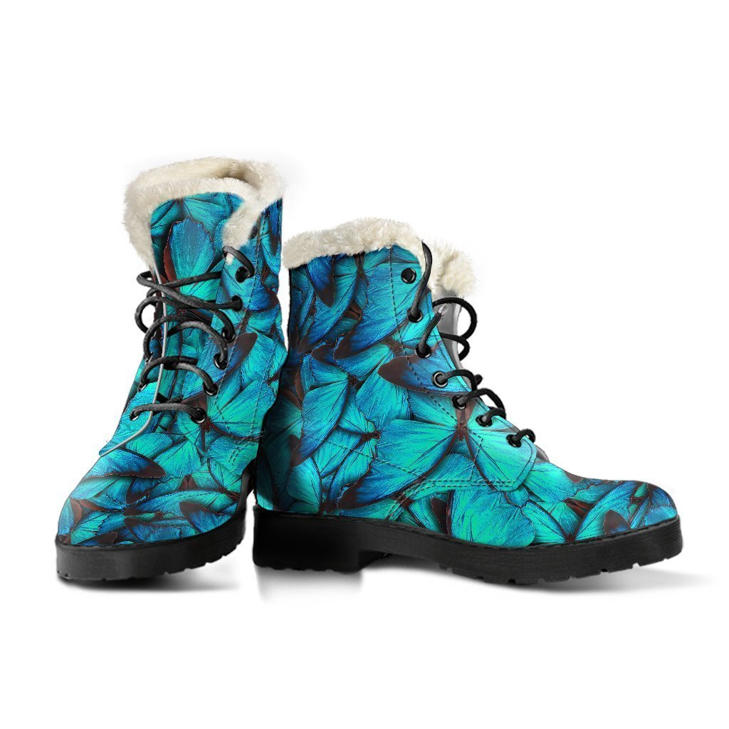 Turquoise Butterfly Dreaming: Faux Fur Leather Boots for the Boho Babe - 3