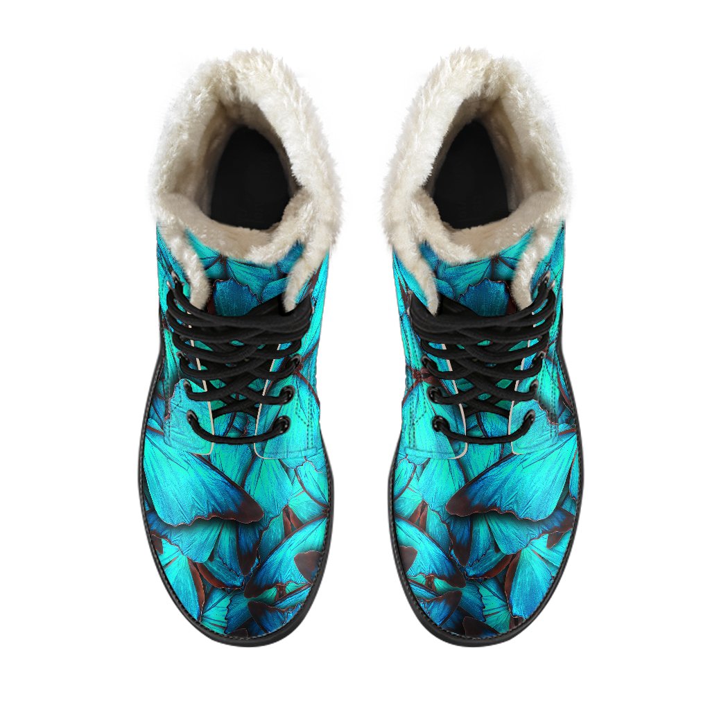 Turquoise Butterfly Dreaming: Faux Fur Leather Boots for the Boho Babe - 4