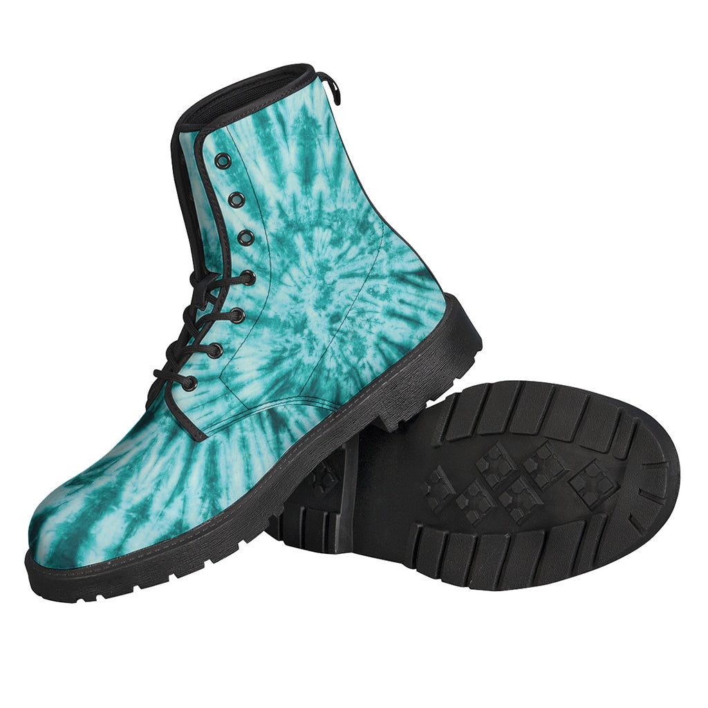 Tie-Dye Turquoise Leather Boots for Free-Spirited Hippies - 2