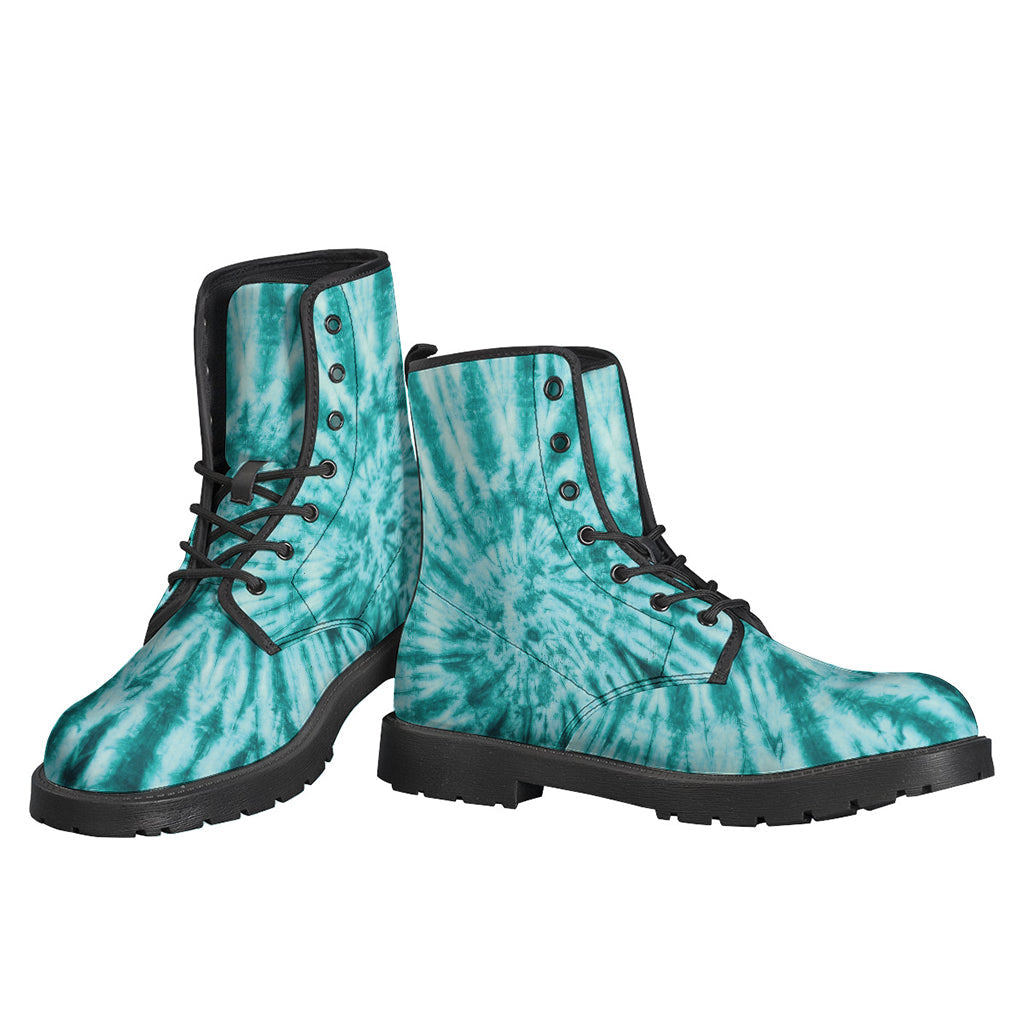 Tie-Dye Turquoise Leather Boots for Free-Spirited Hippies - 3