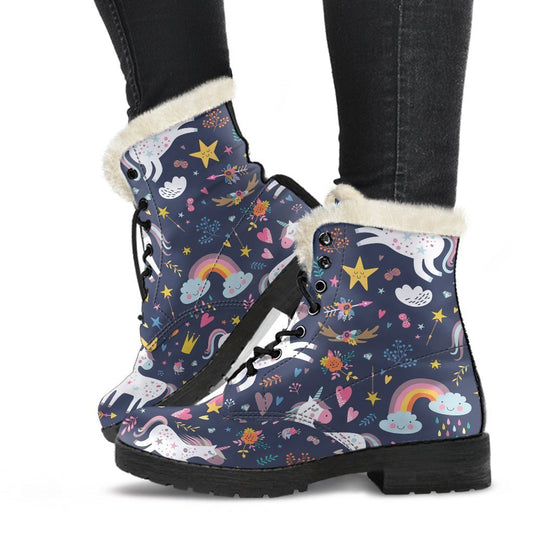 Stay Groovy with these Faux Fur Leather Hippie Boots! - 1