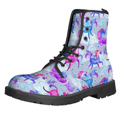 Unicorn Paradise Leather Lightweight Boots for Free-Spirited Hippies - 1