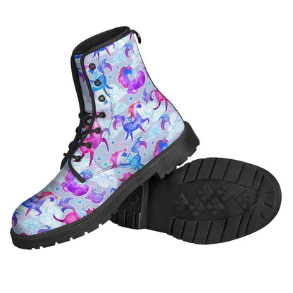 Unicorn Paradise Leather Lightweight Boots for Free-Spirited Hippies - 2