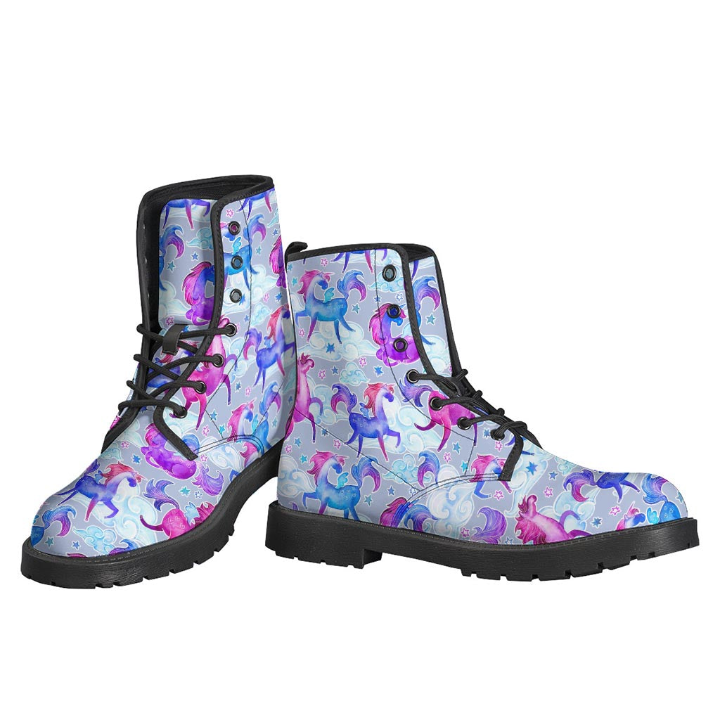 Unicorn Paradise Leather Lightweight Boots for Free-Spirited Hippies - 3