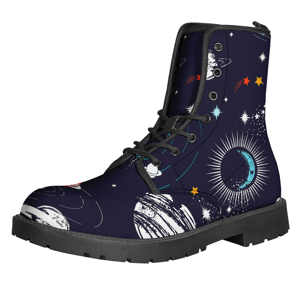 Galactic Vibes: Leather Lightweight Boots for the Hippie Soul - 1