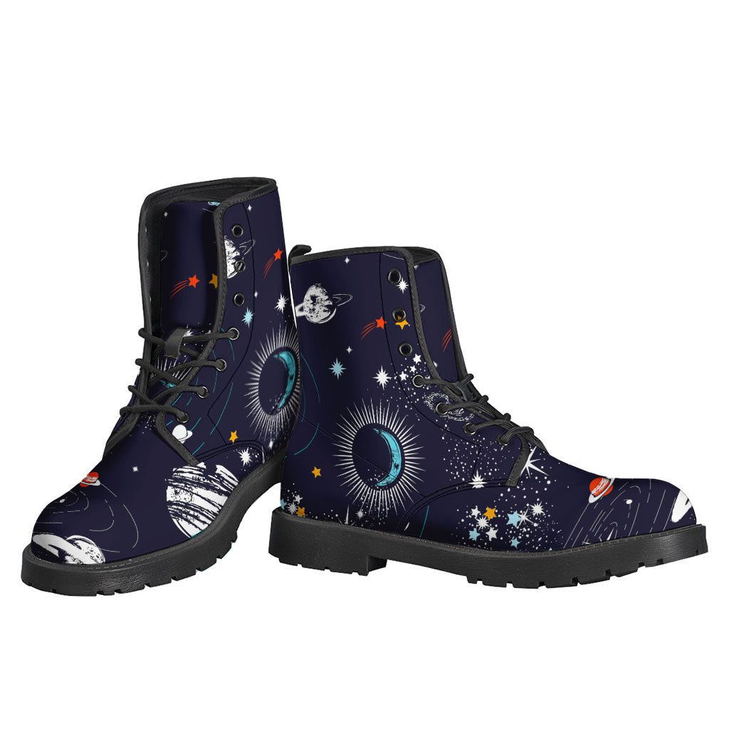 Galactic Vibes: Leather Lightweight Boots for the Hippie Soul - 3