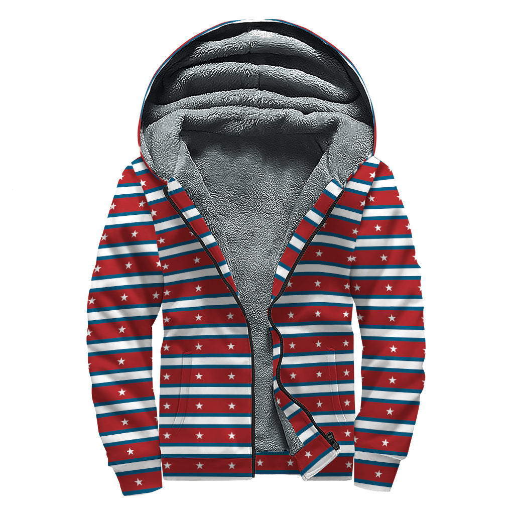 USA Striped Sherpa Madness: The Ultimate Hippie Hoodie - 1