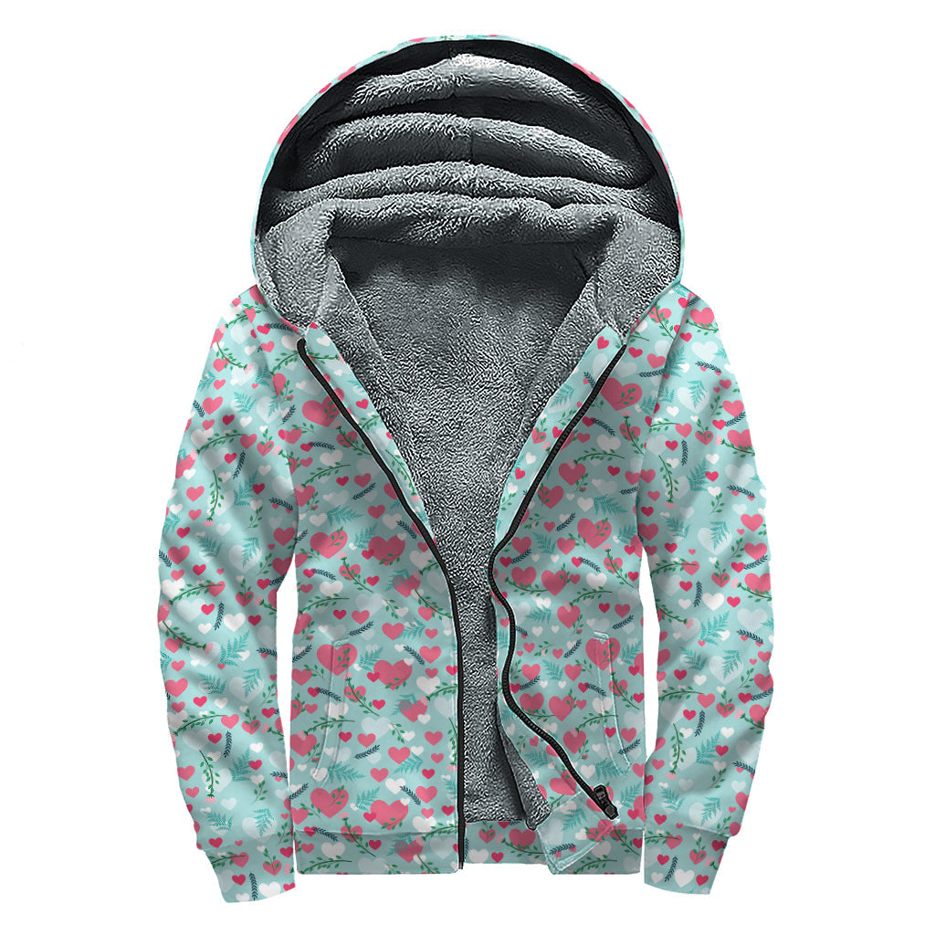 Groovy Hearts and Flowers Sherpa-Lined Hoodie for the Ultimate Hippie Style - 1