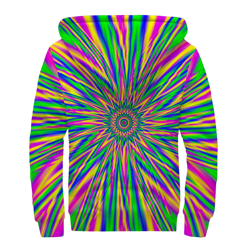 Groovy Vibes: Psychedelic Sherpa Lined Zip Up Hoodie for Hippies - 2