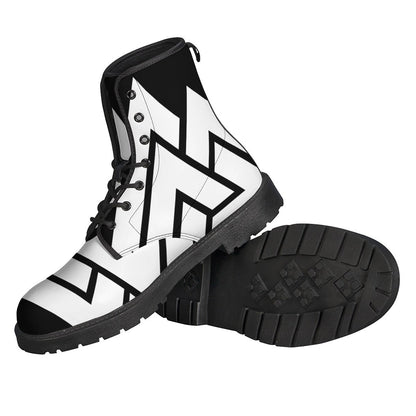 Viking Valknut Symbol Print Leather Boots: The Ultimate Hippie Statement Piece - 2