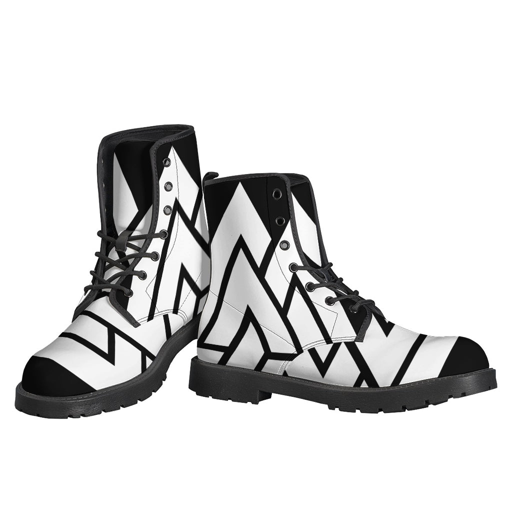 Viking Valknut Symbol Print Leather Boots: The Ultimate Hippie Statement Piece - 3