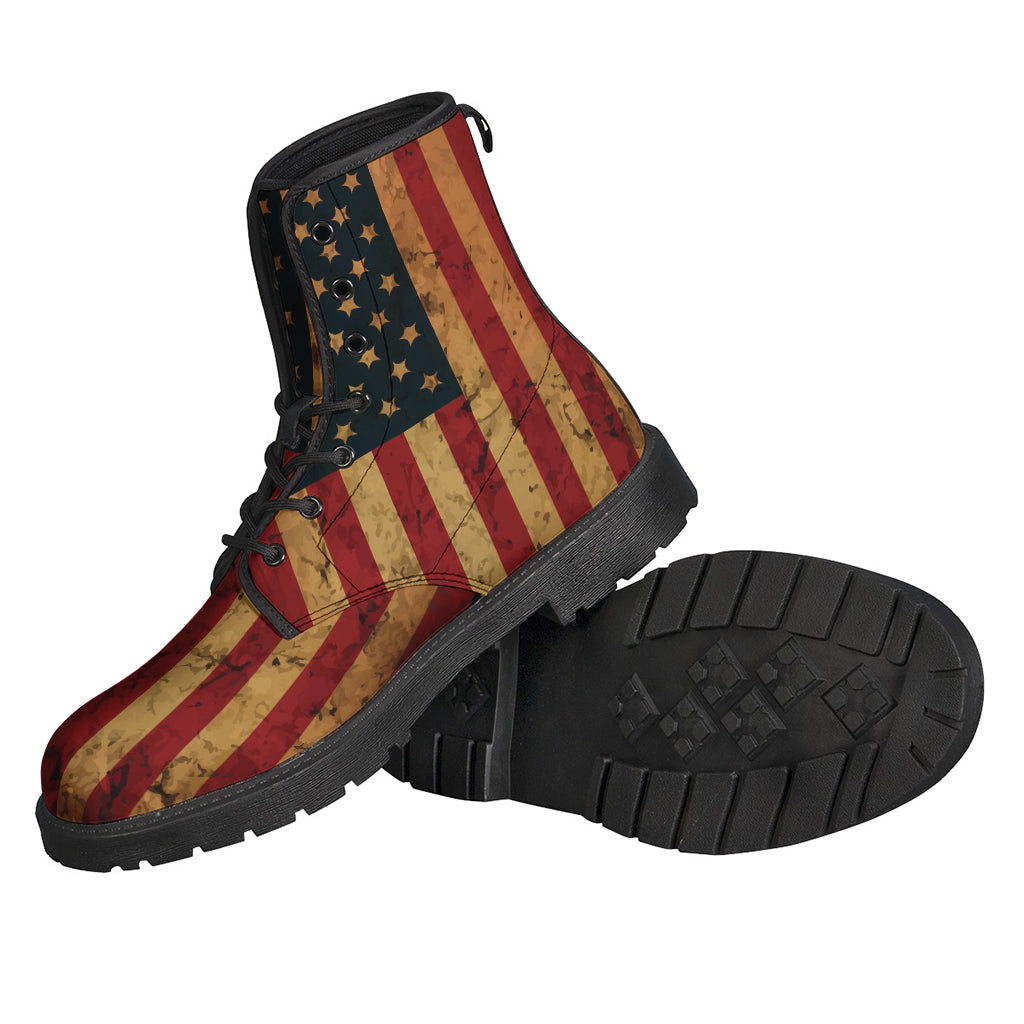 Vintage American Flag Leather Boots for the Free-Spirited Hippie - 2